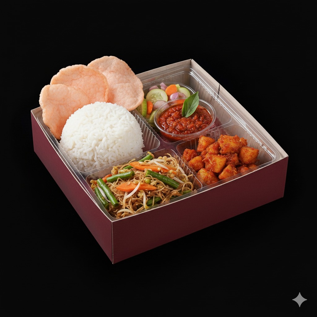 Paket Nasi C ( Paket Nasi B + Krupuk Udang)